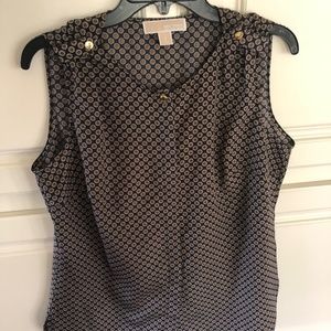 Michael Kors sleeveless top Navy and Brown size 8